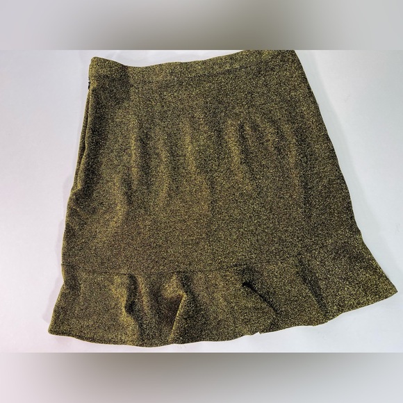 Michael Michael Kors NWT Asymmetrical Hemline Mini Skirt in Black & Gold Size:M - Picture 12 of 15